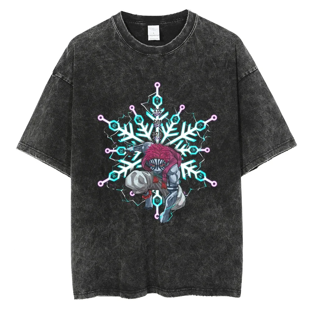 Akaza "Blue-Flamed Devil" Vintage T-shirt - Image 2