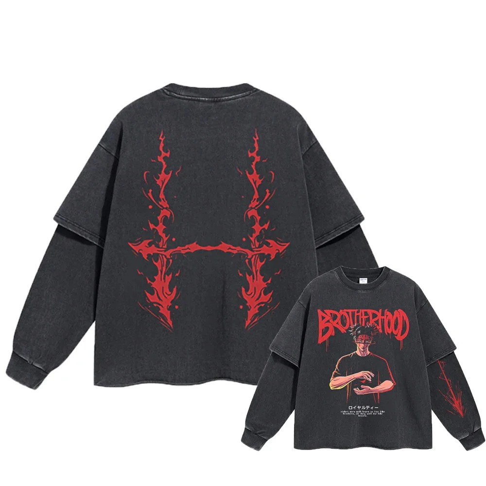 Choso "Brotherhood" Vintage Double Sleeve T-shirt - Image 3