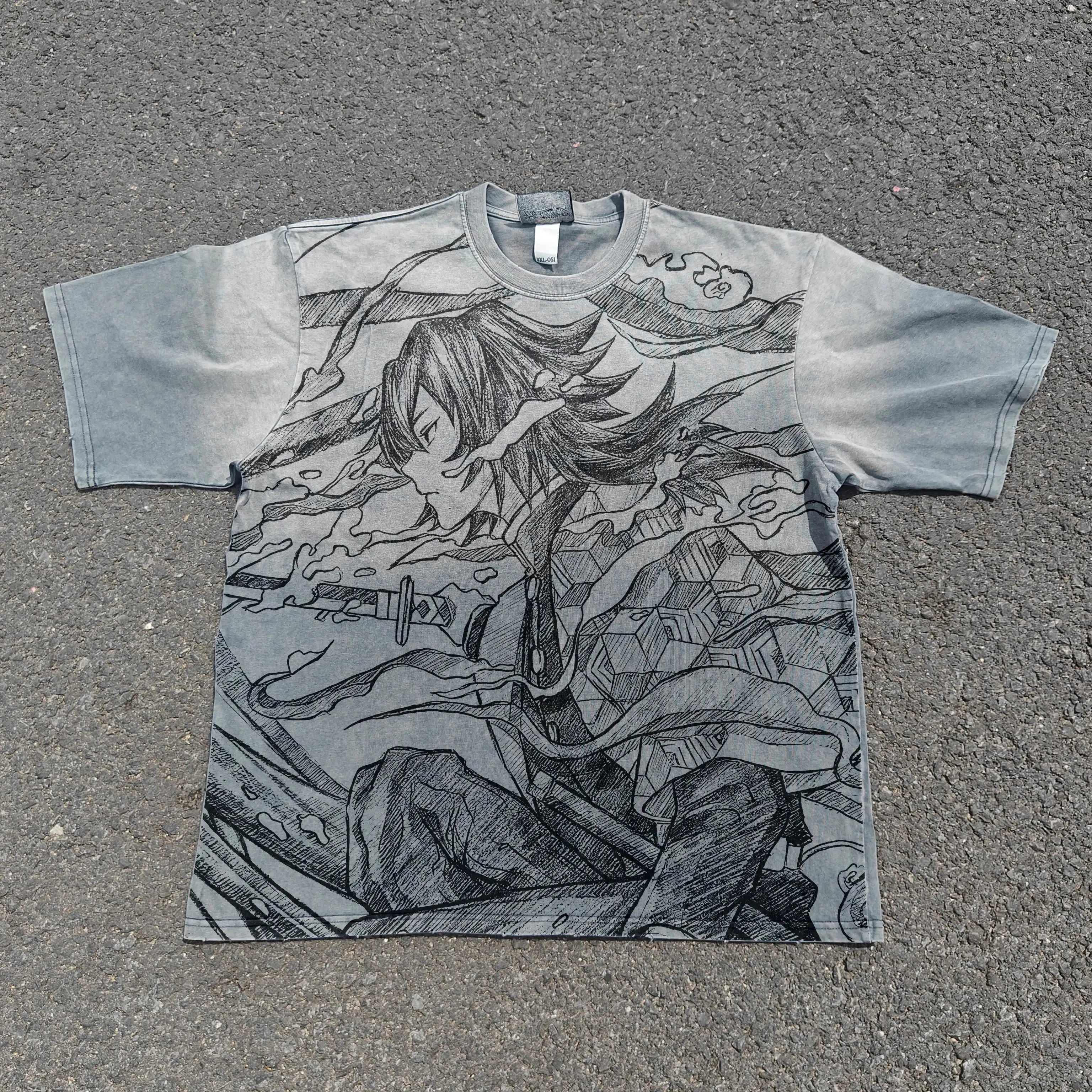 Giyuu Tomioka Acid Wash T-shirt