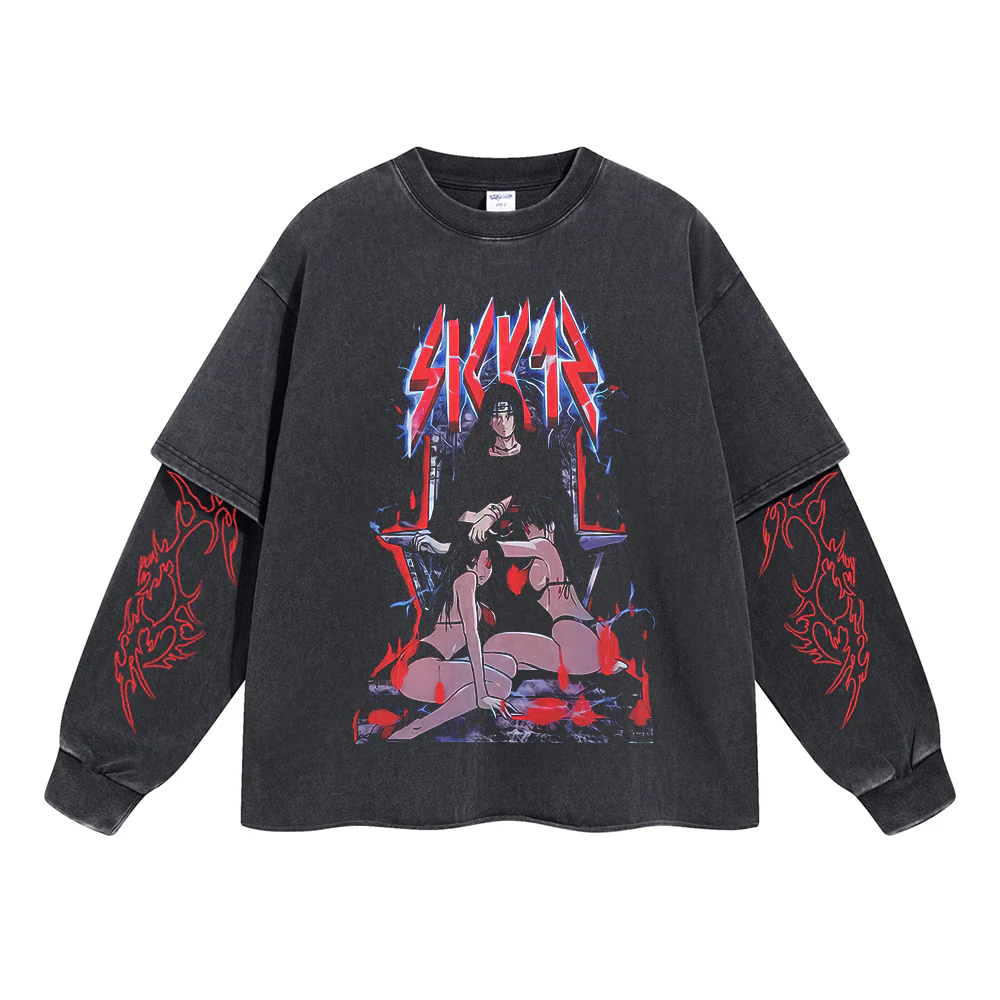 Itachi Uchiha Vintage Double Sleeve T-shirt