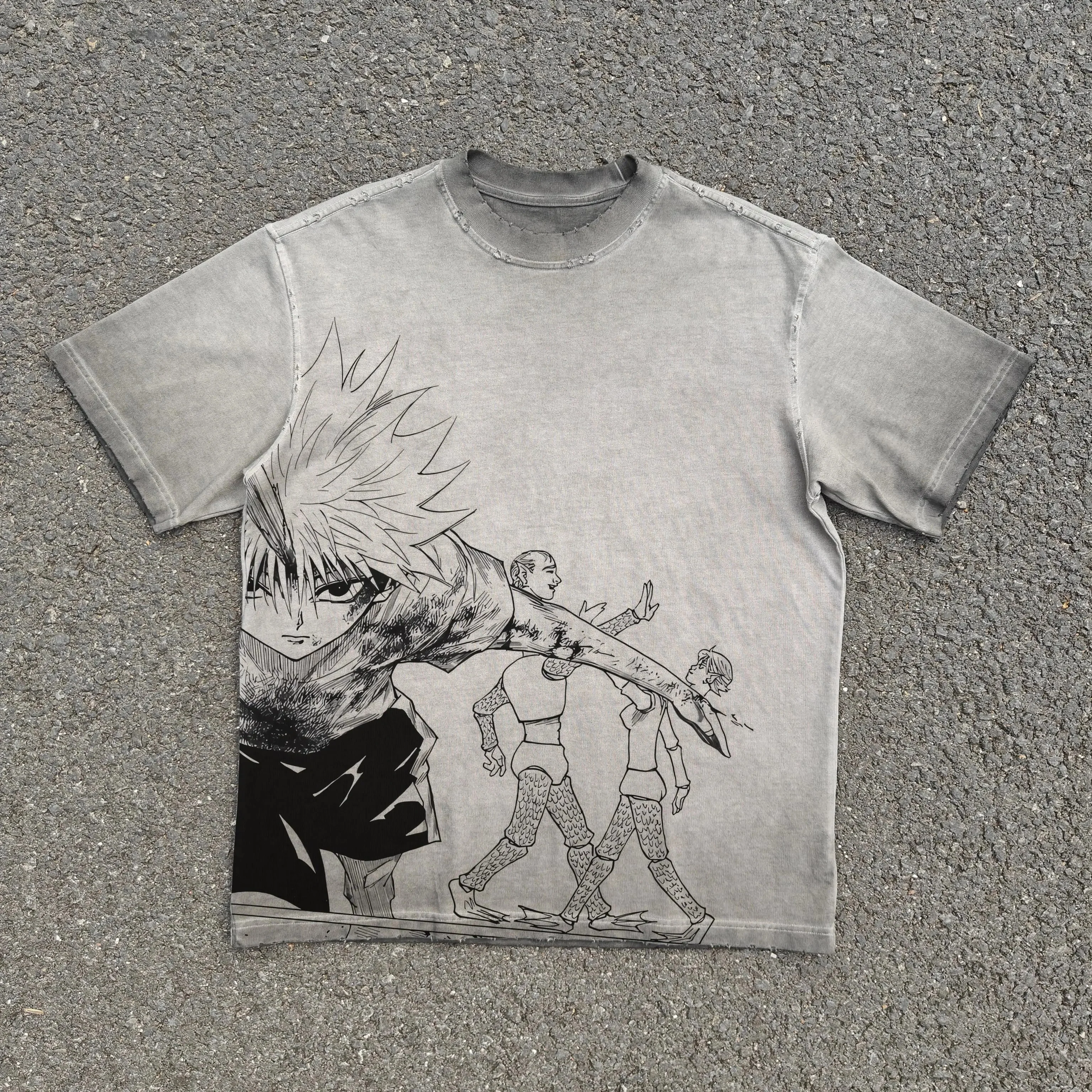 Killua "Speed God" Acid Wash T-shirt