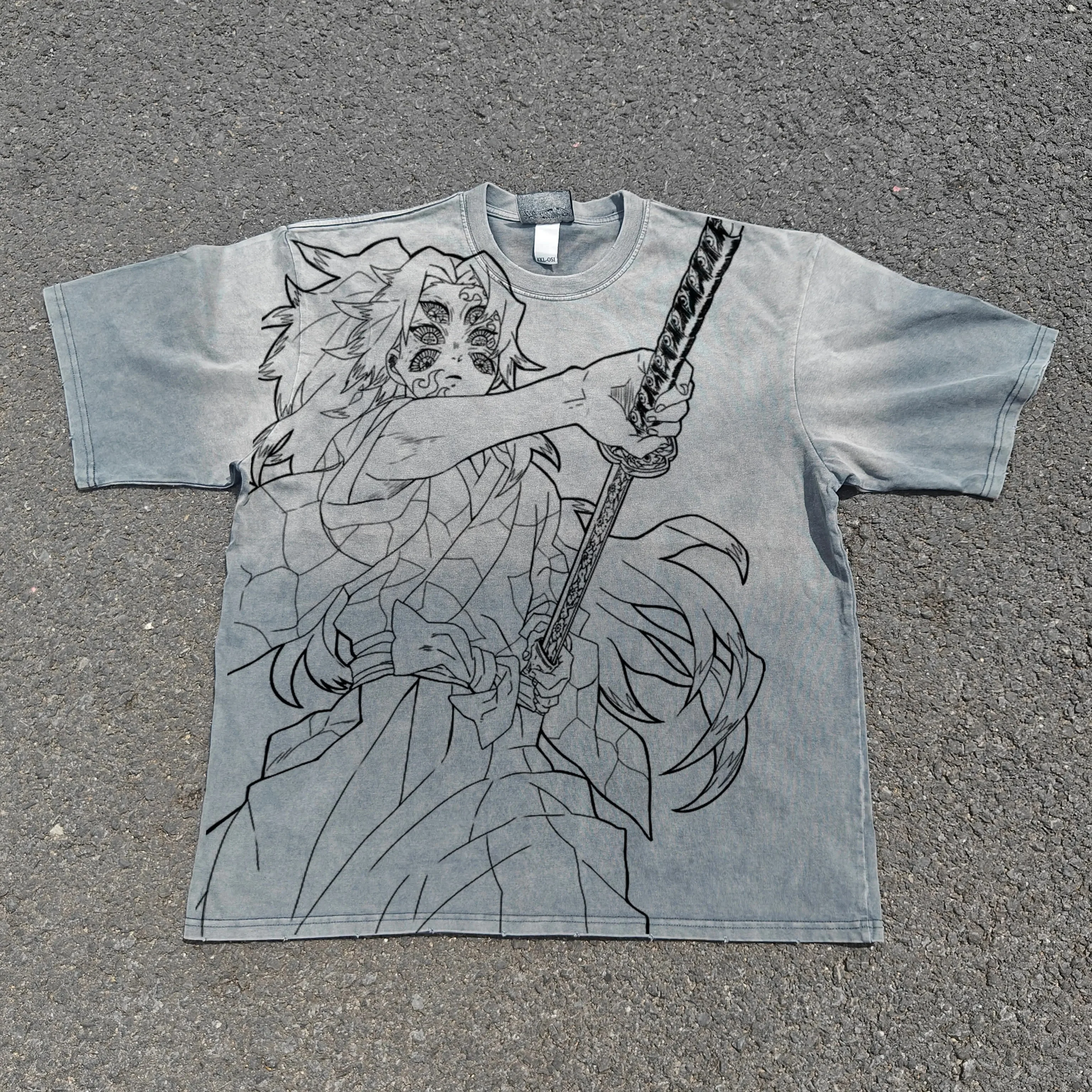 Kokushibo "Demon Swordsman" Acid Wash T-shirt