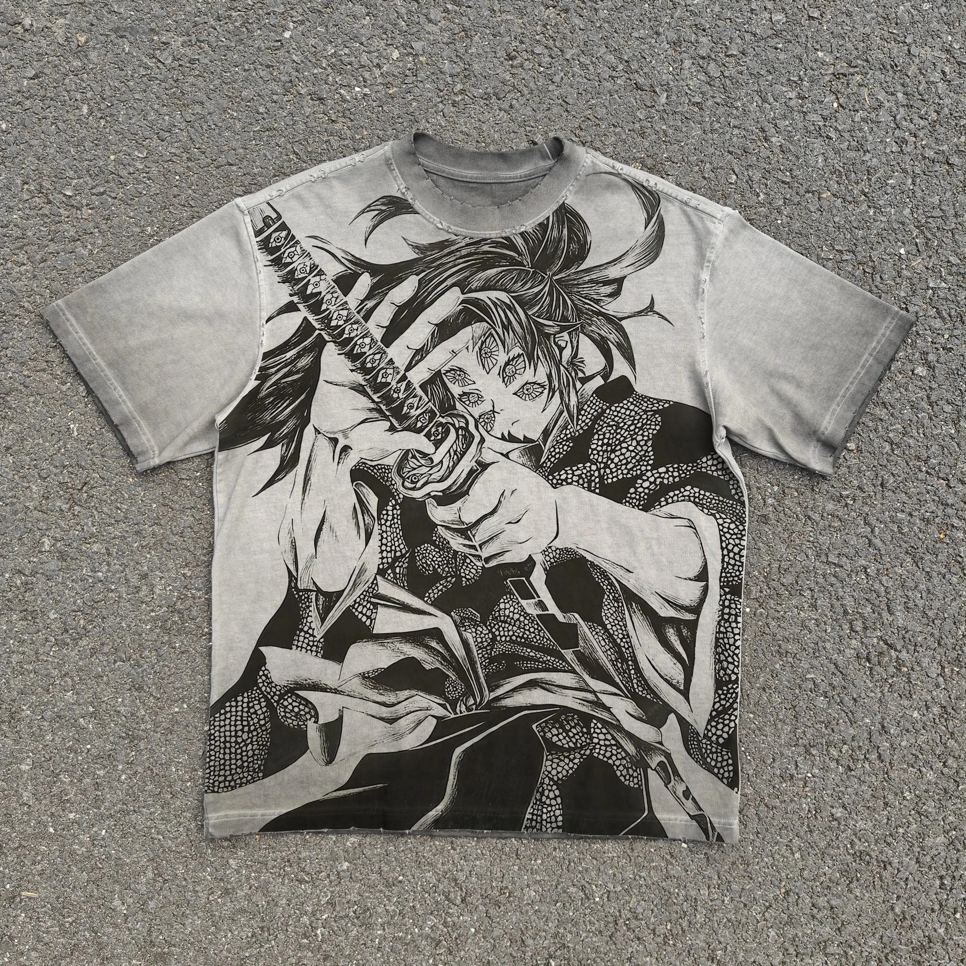 Kokushibo "Upper Moon One" Acid Wash T-shirt