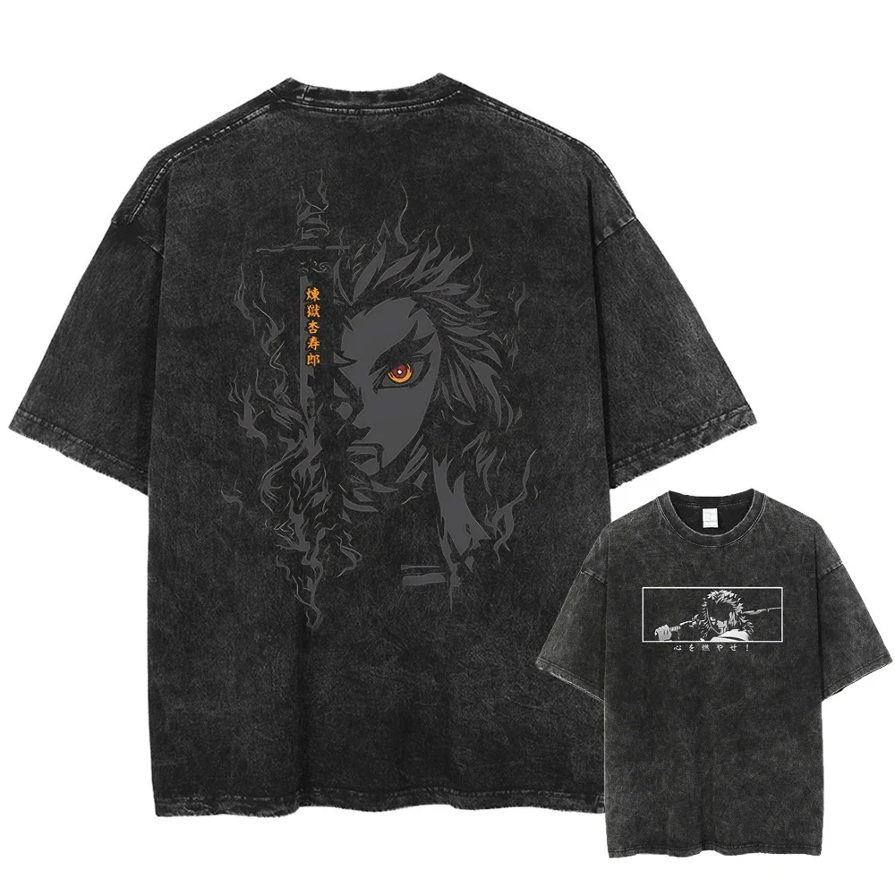 Rengoku Kyojuro "Flame Hashira" Vintage T-shirt - Image 2