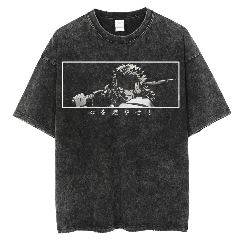 Rengoku Kyojuro "Flame Hashira" Vintage T-shirt - Image 4