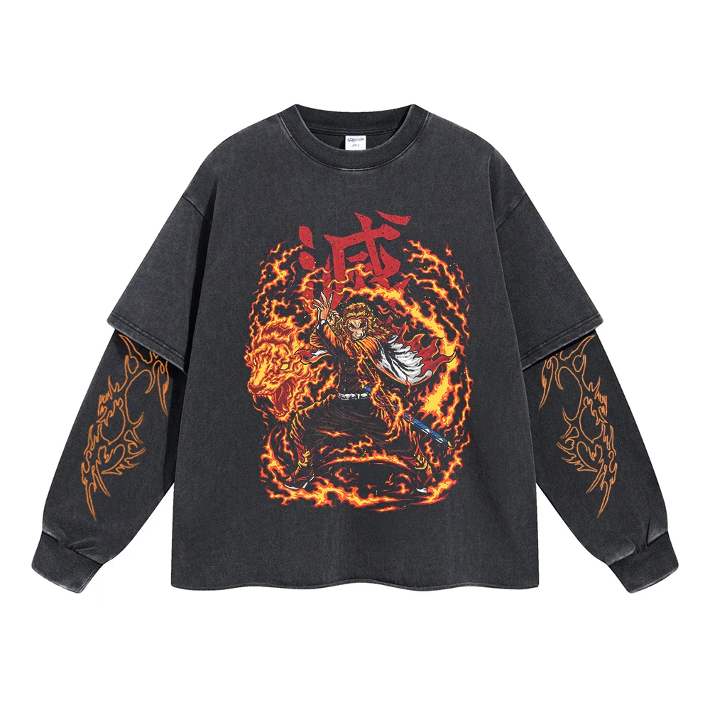 Rengoku "Ninth Form" Vintage Double Sleeve T-shirt