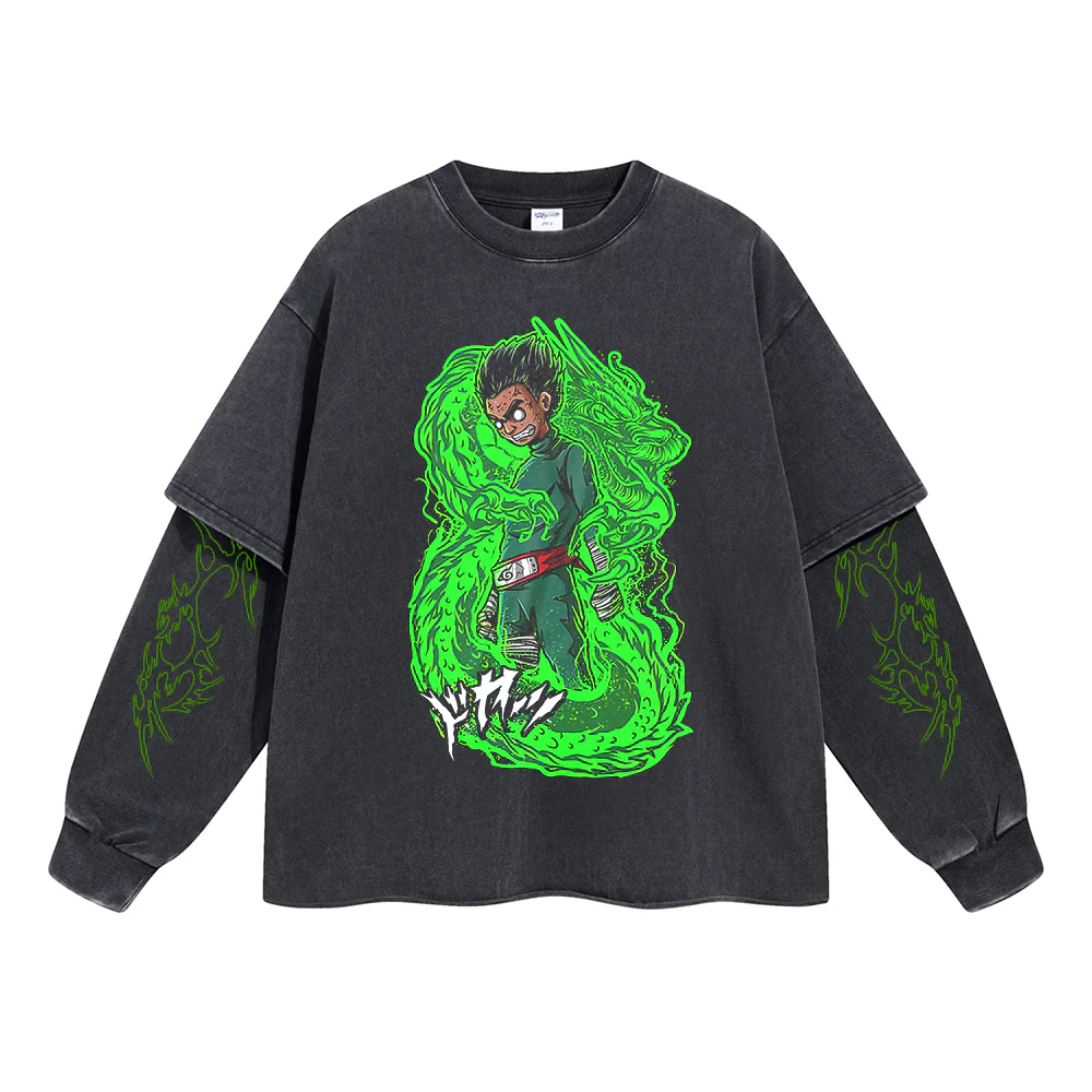 Rock Lee "Taijutsu Master" Vintage Double Sleeve T-shirt