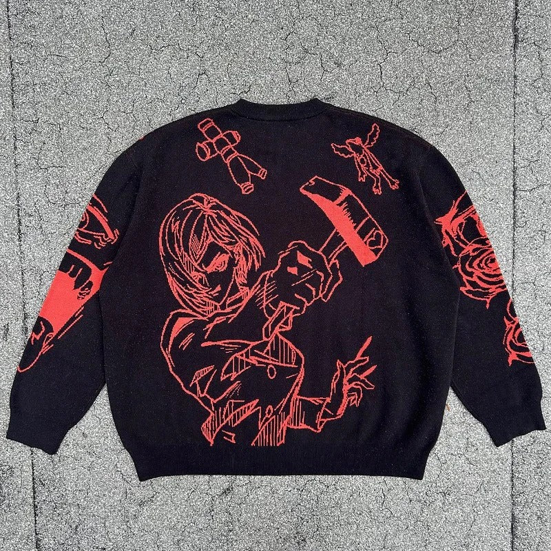 Sukuna X Nobara Loose Knit Sweater - Image 4