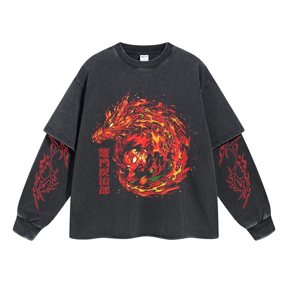 Tanjiro "Sun Breathing" Vintage Double Sleeve T-shirt