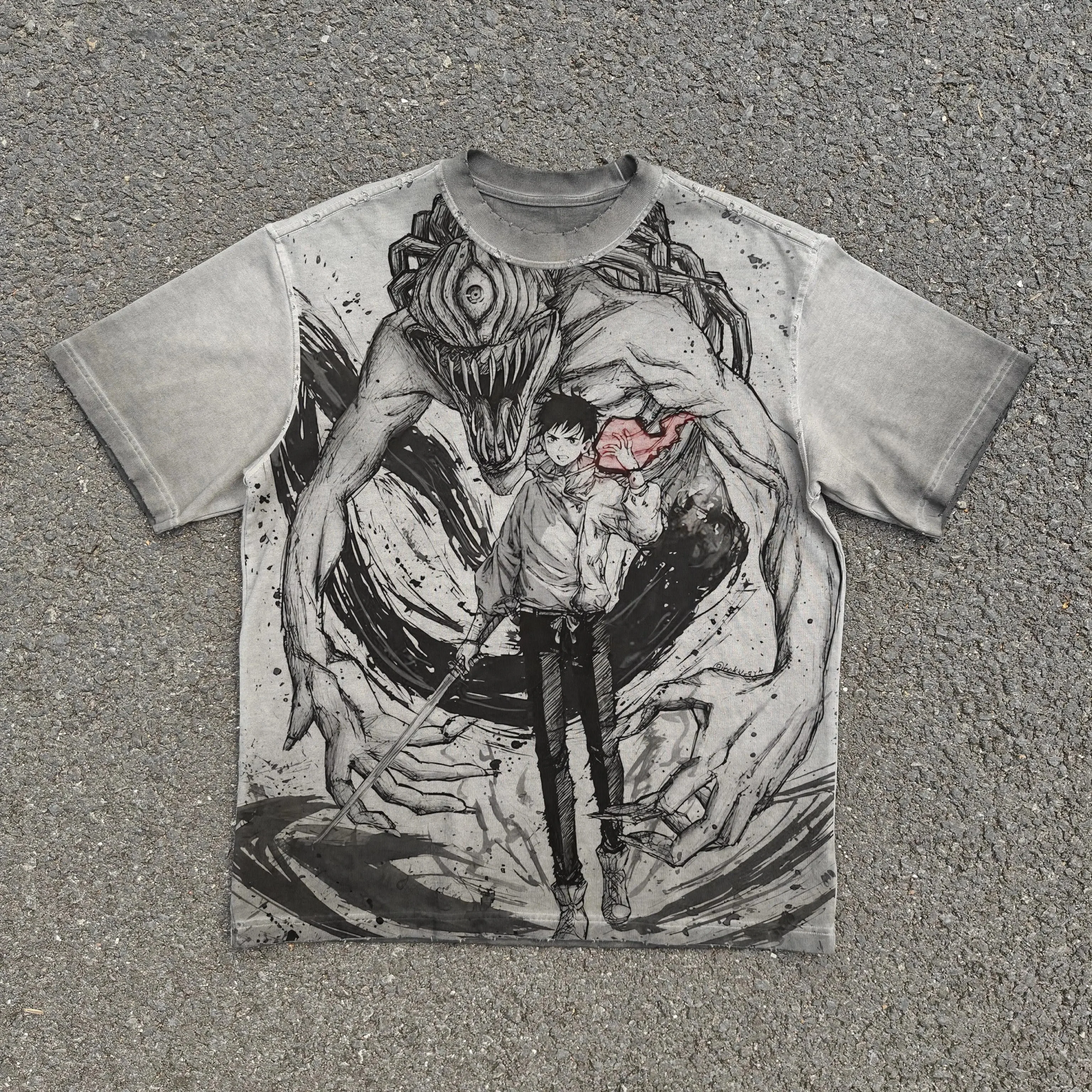 Yuta "Sword of Rika" Acid Wash T-shirt