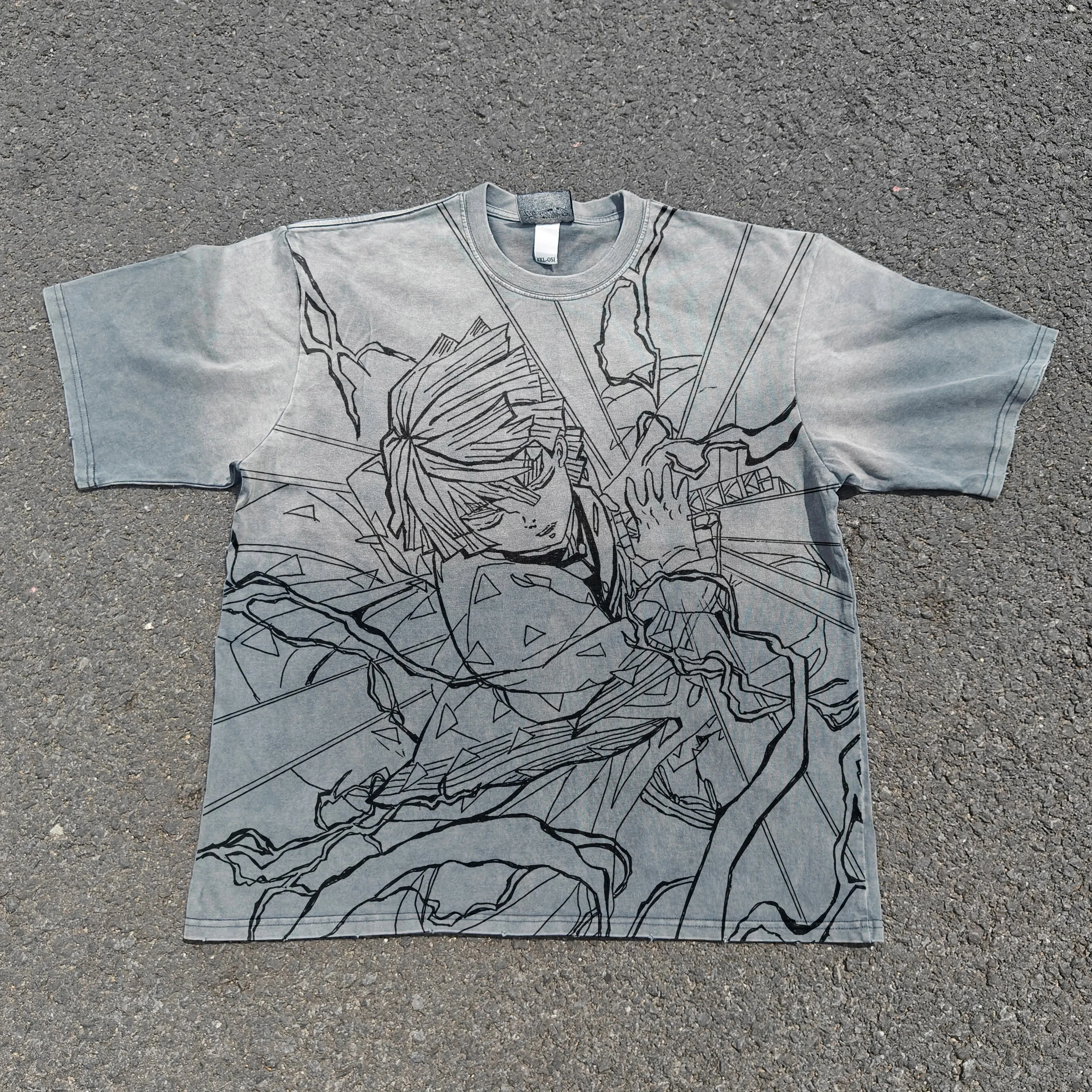 Zenitsu "Blond Bolt" Acid Wash T-shirt