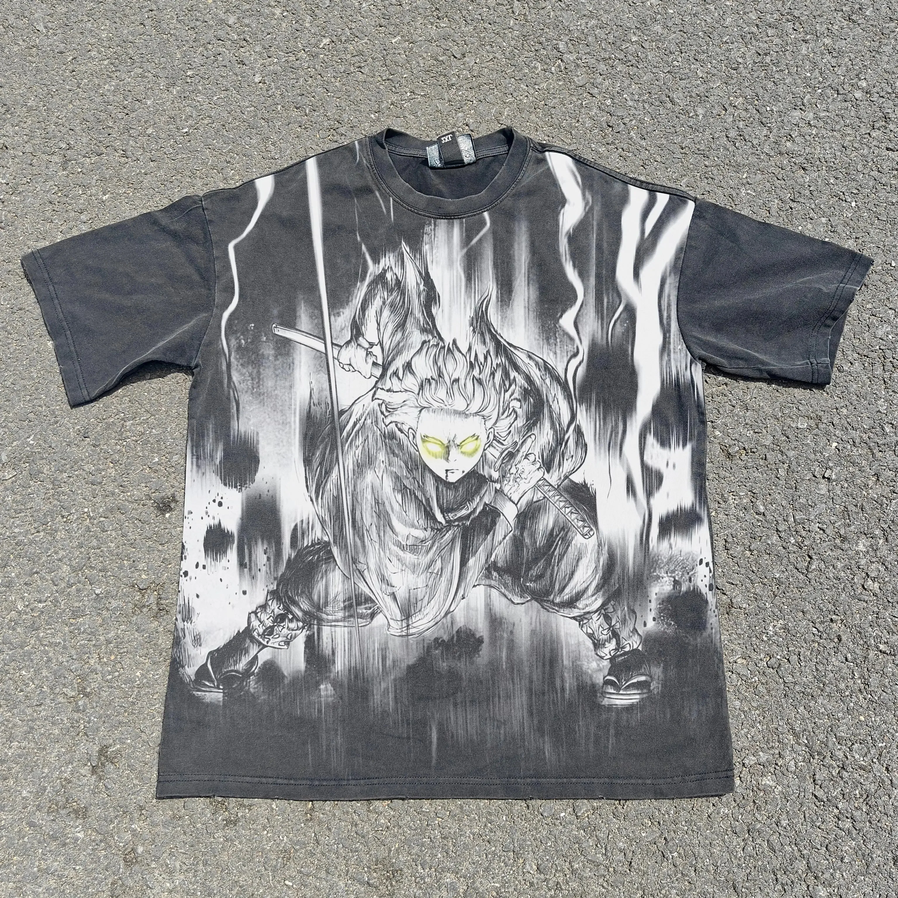 Zenitsu "Sleeping Thunder" Acid Wash T-shirt
